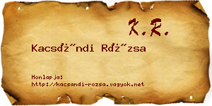 Kacsándi Rózsa névjegykártya